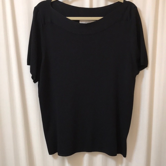 Sag Harbor Tops - Sag Harbor Black Short Sleeve Top